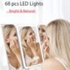 Trifold Makeup Mirror With Light 68 LED Vanity Mirrors 10X Magnifying 180Rotation - Image 5