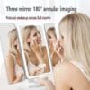 Trifold Makeup Mirror With Light 68 LED Vanity Mirrors 10X Magnifying 180Rotation - Image 3