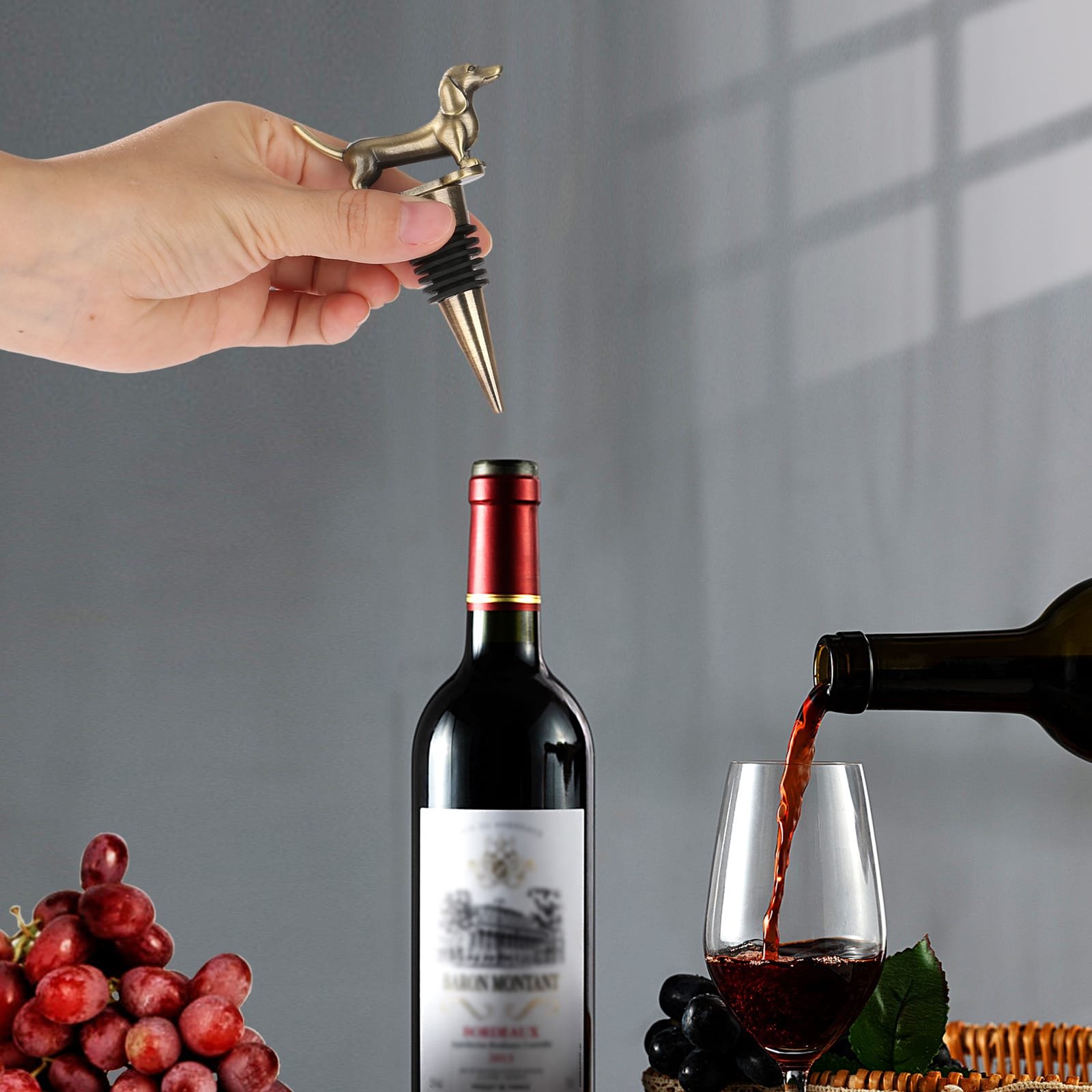 A Dachshund-shaped Red Wine Stopper, A Household Wine Champagne Stopper, An Interesting Dachshund Dog Wine Stopper, Suitable For Men And Women's Birthday Gifts, Halloween, Christmas, Father's Day, Mot - Image 6