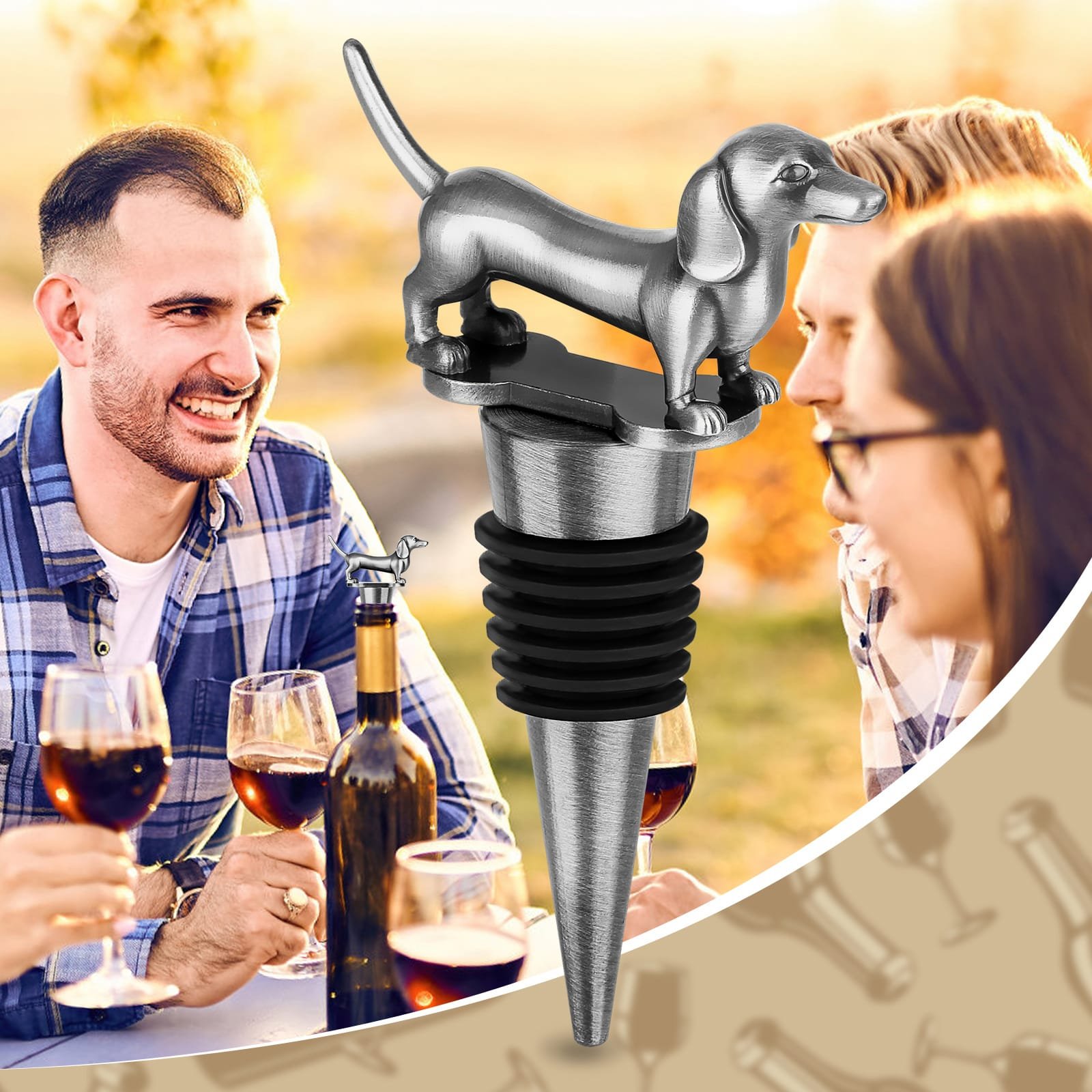 A Dachshund-shaped Red Wine Stopper, A Household Wine Champagne Stopper, An Interesting Dachshund Dog Wine Stopper, Suitable For Men And Women's Birthday Gifts, Halloween, Christmas, Father's Day, Mot - Image 8