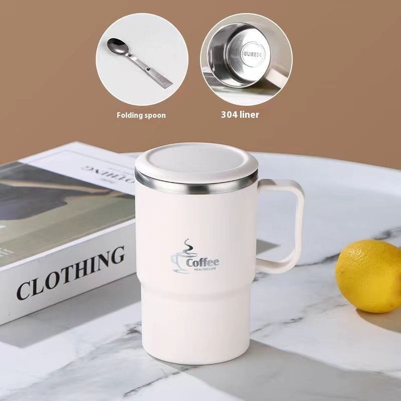 304 Stainless Steel Mug Cup With Cover Spoon - Image 8
