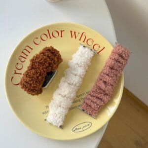 Suitable For 5678910 Generation 42mm 46mm Teddy Plush Elastic Hair Ring Watch Strap