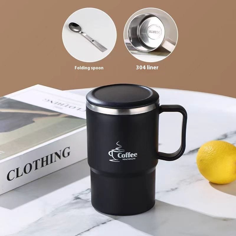 304 Stainless Steel Mug Cup With Cover Spoon - Image 6