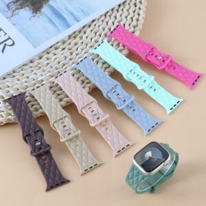 For Watch S9 Texture IwatchS8ULTRAL Silicone Butterfly Buckle Strap